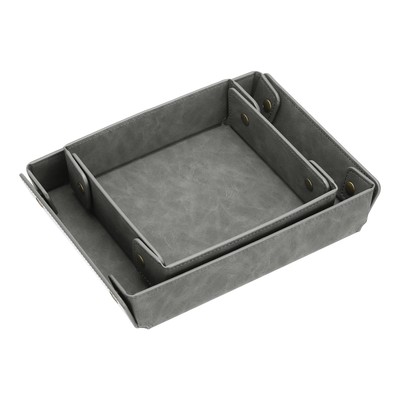 Storage Tray 1 Set Foldable Storage Organizer Grey