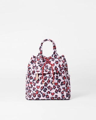 NWT  MZ WALLACE Small Metro Convertible Backpack w/ Pouch Heart Leopard Print