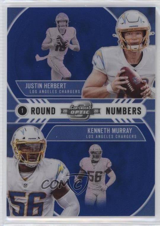 2020 Panini Contenders Optic Blue Prizm 93/99 Justin Herbert #RN19 Rookie RC 4f5