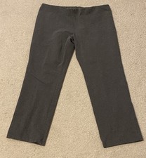 Lands' End Womens Casual Pull On Pants Size 18 - 20 Gray Stretch Elastic Waist