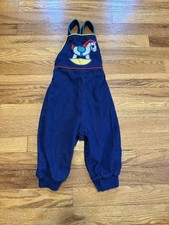 Vintage 70s Rocking Horse Denim Overalls, Cute Baby Size 18 Months, Health-Tex