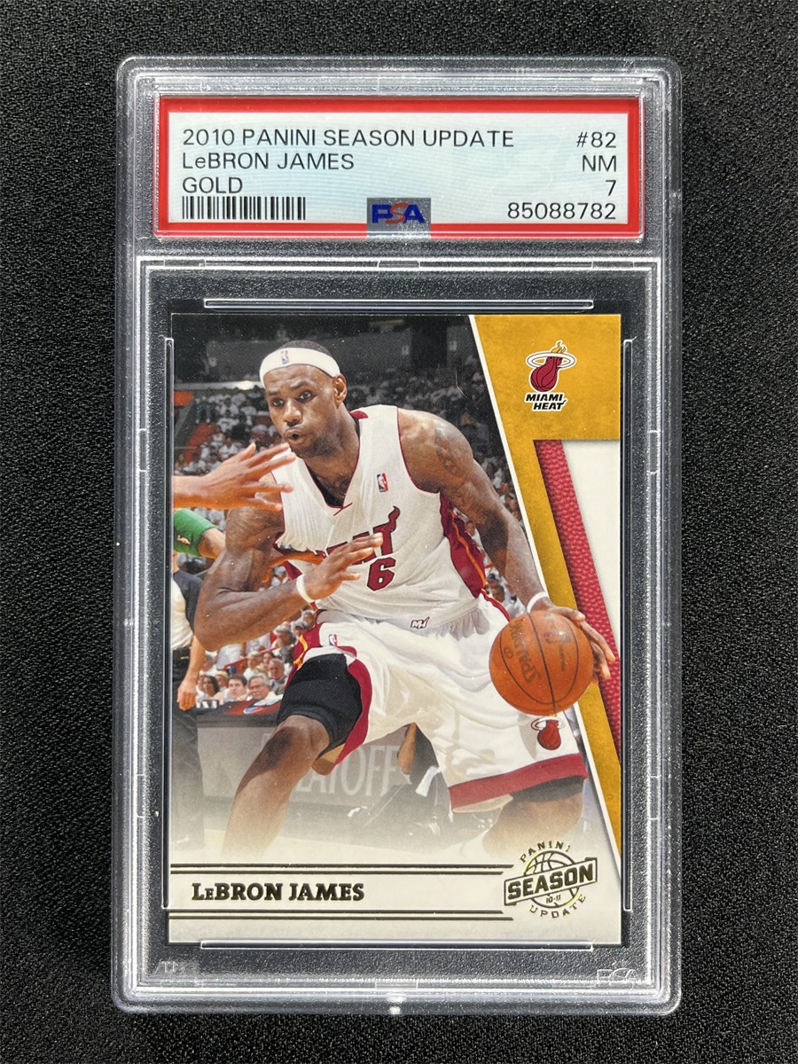 2010-11 Panini Season Update Lebron James Gold Heat /24 PSA 7 NM POP 1 view 1