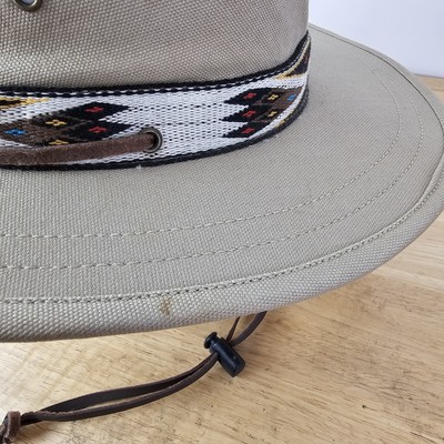 Goorin Bros Hat One Size Mens Beige Aztec Leather Chin Strap 