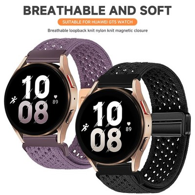 Magnetic Breathable Braided Strap, Quick Release 20mm 22mm Nylon Loop Watch Band