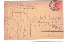 1909 Gibraltar Paquebot Postcard to Chicago