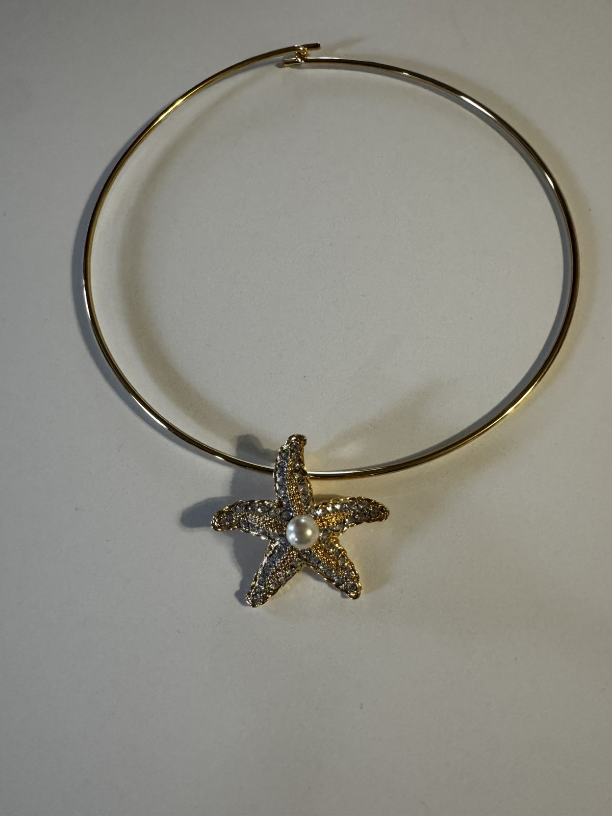 KJL Kenneth Jay Lane Crystal Faux Pearl Starfish … - image 1