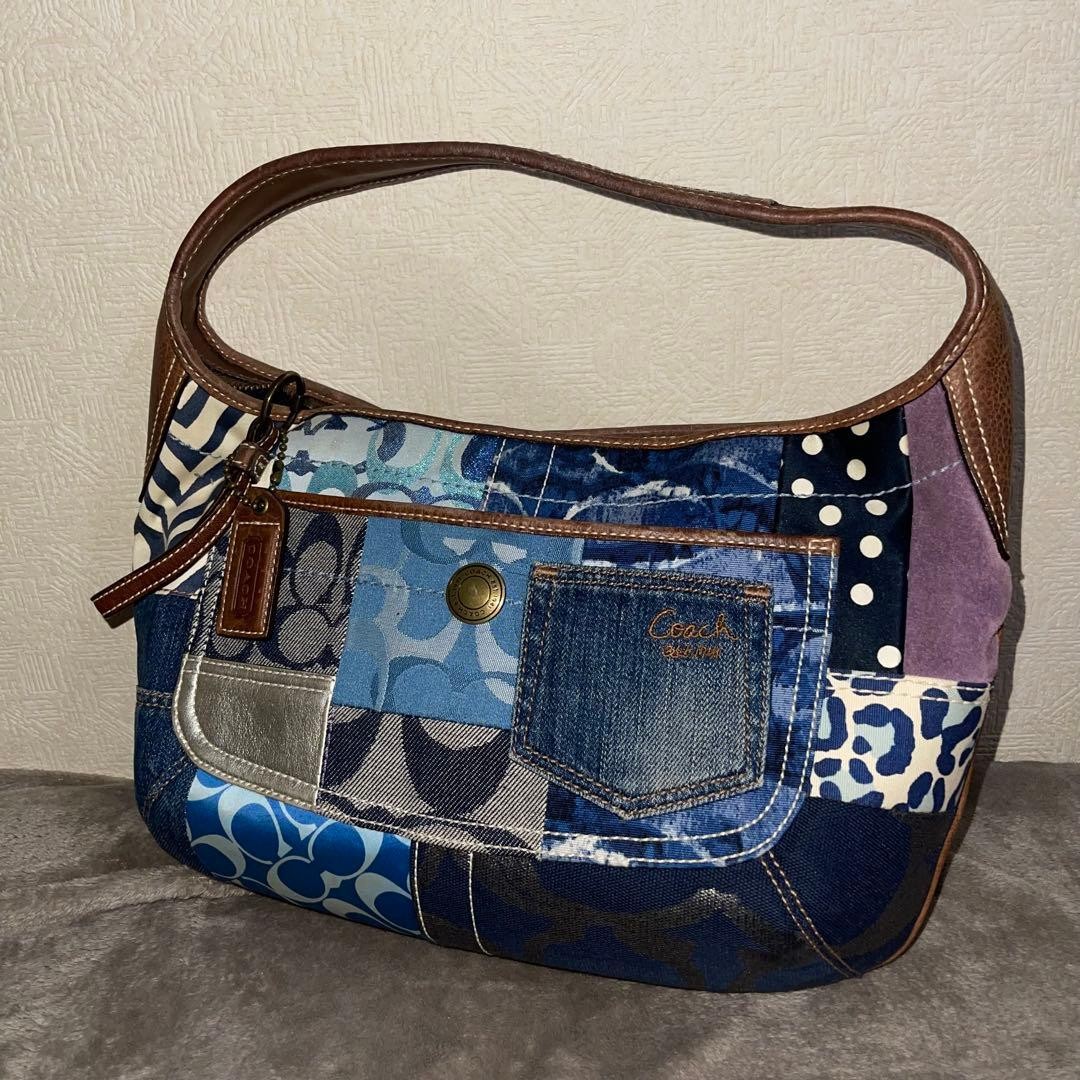 Coach Patchwork Denim Shoulder Bag Multicolor Y2K… - image 1
