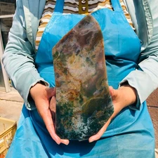 8.58LB natural Marine jasper quartz crystal free form mineral specimen Healing