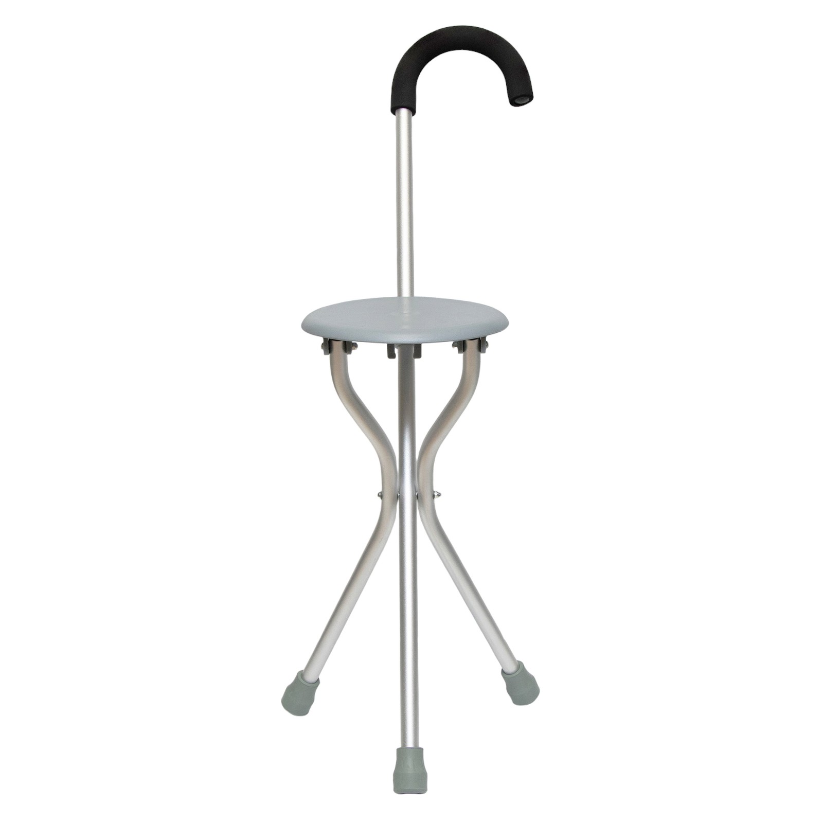 Lightweight Aluminum 34" Walking Cane with Folding Seat