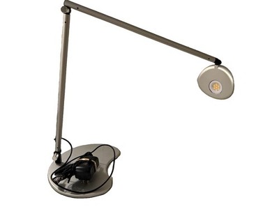 Workrite Ergonomics Silver LED Desk Lamp, Adjustable Touch Control, Corded