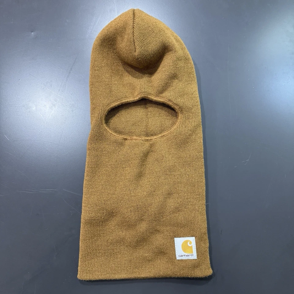 Máscara facial de esqui Carhartt masculina WIP Storm Balaclava marrom malha elástica Thinsulate OS - Imagem 3 de 4