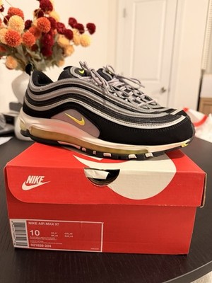 Nike Air Max 97 OG QS Black Volt Metallic Silver Neon Men s sz 10 100% Authentic