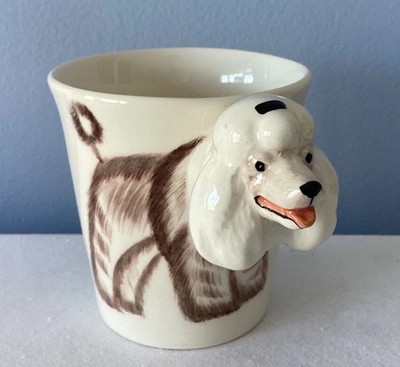 Vintage Ceramic Poodle Mug 3D Poodle Dog Handmade Coffee Mug Cute!