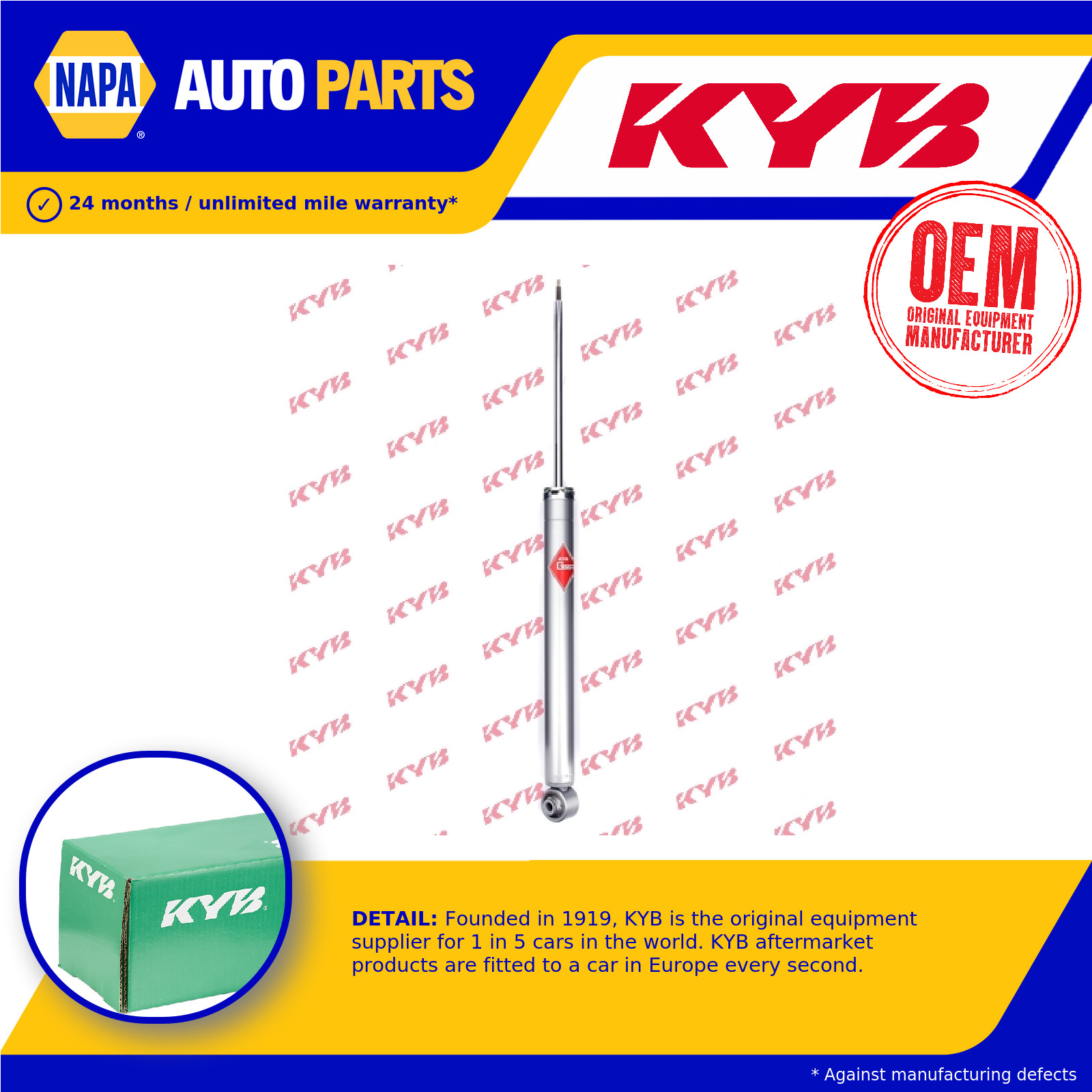 2x Shock Absorbers (Pair) Rear 553309 KYB Damper 1207444 1209717 1231001 1233564