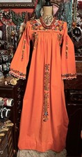 Gorgeous Rare Hot Pink Oaxaca Multi Color Embroidery Long Sleeve Dress ML