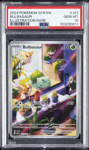 2024 POKEMON SCR EN-STELLAR CROWN ILLUSTRATION RARE #143 BULBASAUR PSA 10