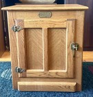 WHITE CLAD ICE BOX CHEST MEDIUM OAK BROWN 1 DOOR SIDE CABINET NIGHTSTAND NICE — photo 1