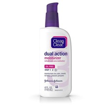 Clean and Clear Dual Action Oil-Free Moisturizer with Salicylic Acid for Acne