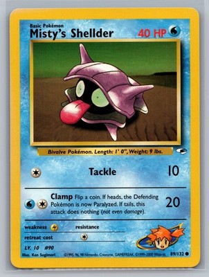 Misty's Shellder Gym Heroes #089/132 Common Pokemon Card