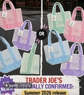 New Trader Joe's Striped Canvas Mini Tote Full Set of 4 Summer 2026 IN HAND — photo 2