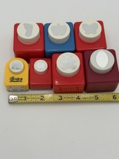 Paper Punch Lot of 7 Scrapbooking Shapes Oval Bear Cake Foot Apple Butterfly