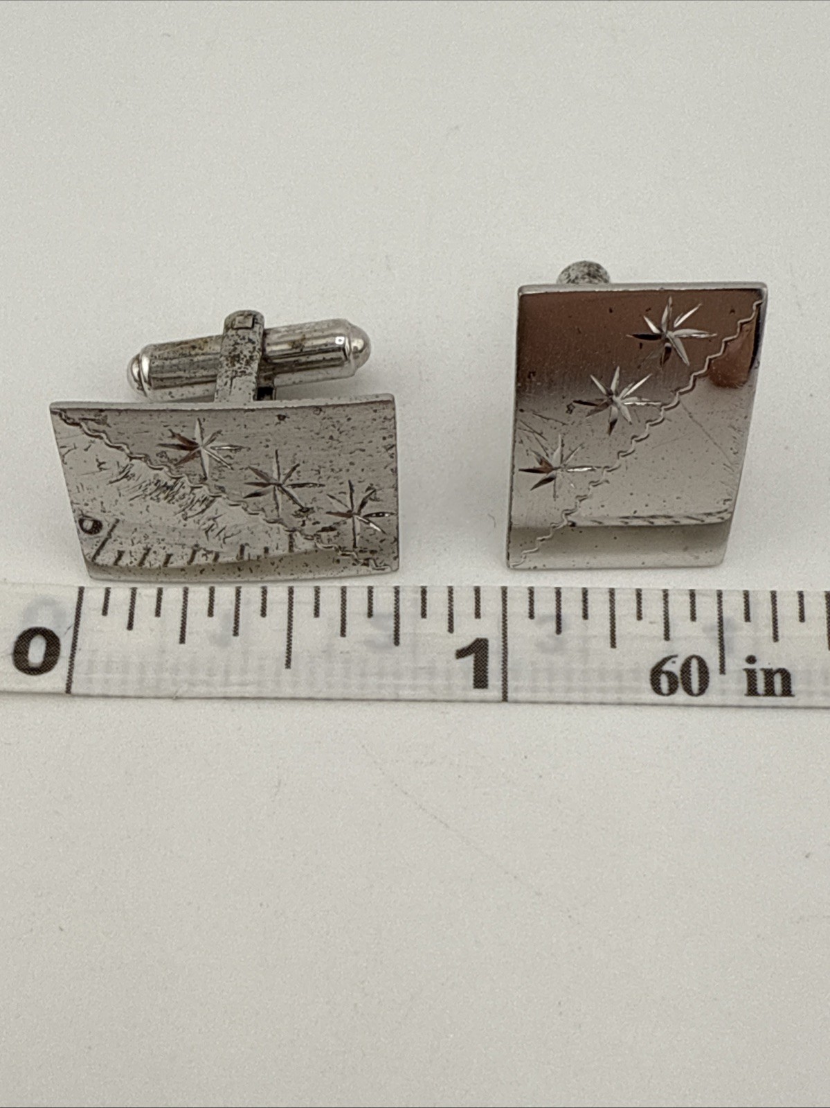 Stylish Vintage Rectangular Sterling Silver Cuffl… - image 3