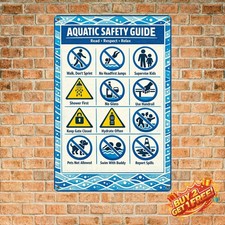 Swim at Your Own Risk Pool Rules Sign for Swimming Pool Tin Metal Sign