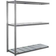 Industrial 3 Shelf Heavy Duty Boltless Shelving Z Beam Add On 72Wx24Dx84H Steel