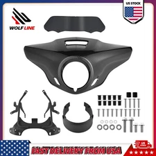 WOLFLINE Black Headlight Fairing Windshield w/Bracket for Honda CMX1100 21-2025