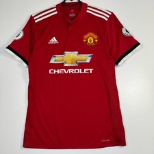 Manchester United 2017 2018 Home Shirt Adidas Chevrolet EPL Mens Size S