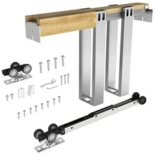 JUBEST 30x80 Pocket Door Frame Kit with 120LBS Two-Way Soft-Close Mechanism, ...