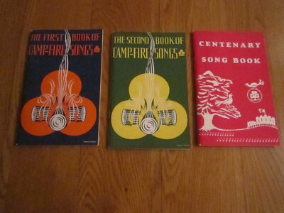 3 x vintage guides first second centenary book campfire songs vgc 1970