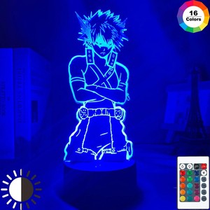 Anime My Hero Academia Figure 3D Led Night Light Home Decor Table Lamp Xmas Gift