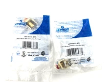 Lot 2pcs Leviton 40833-BIR QuickPort Binding Post Adapter with Red Stripe Ivory