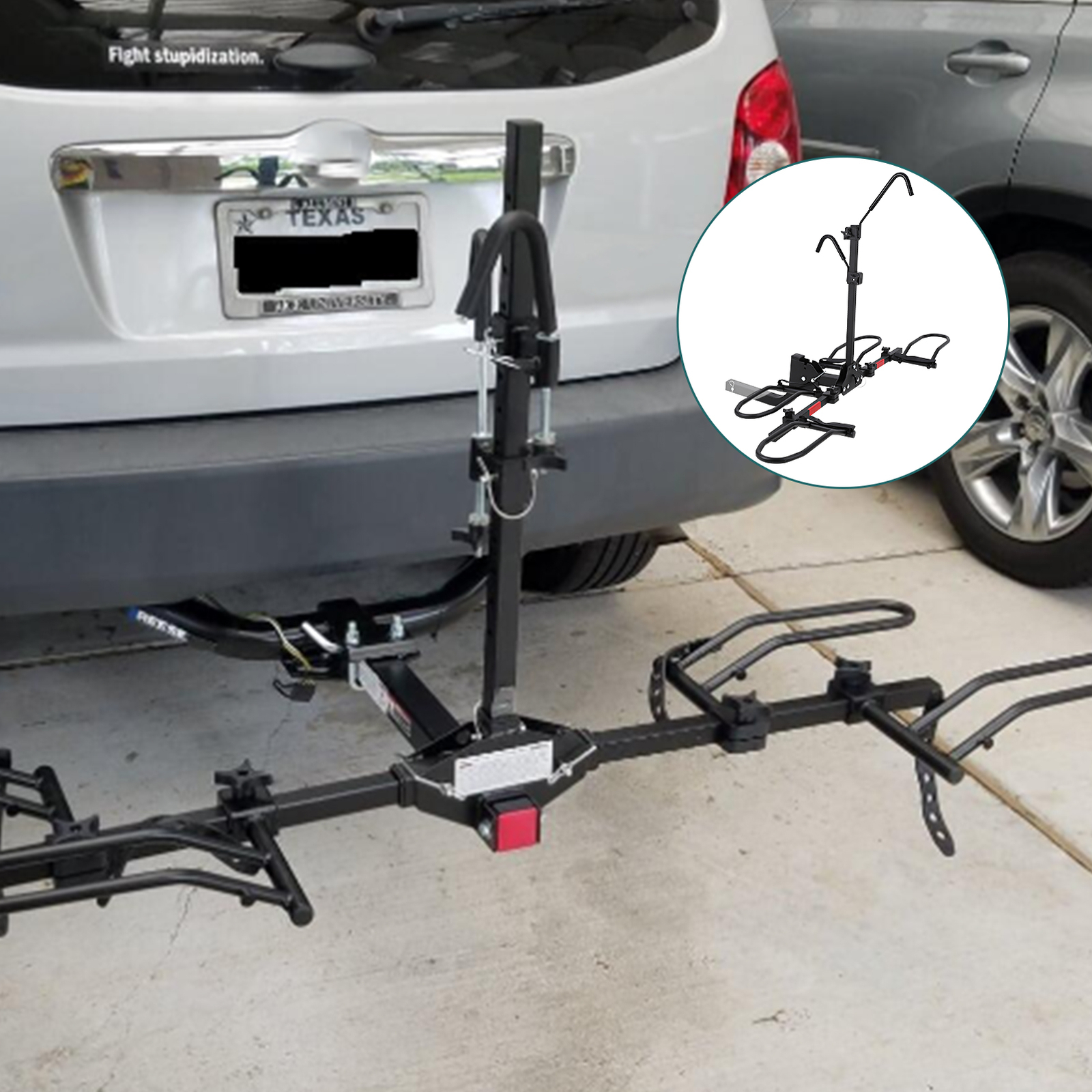 Foldable Bike Rack Hitch Mount Fat Tire Electric Bicycle Carrier 180lb Capacity
