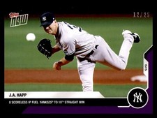 2020 Topps Now Blue Parallel #291 JA Happ Yankees 12/25
