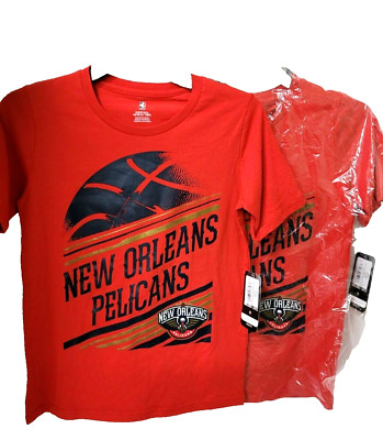 2 - NWT NBA New Orleans Pelicans Size M/ 10-12 Yrs. Short Sleeve Red T-Shirt