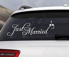 Just Married Car Decals Just Married Vinyl Window Sticker Church Wedding Anni...