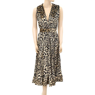 Mimi Liberte Michael Klein Animal Printed Maxi Long Dress Velvet XS 256426