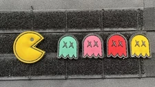 Pacman Redux Retro 80s Rubber Patch Ghosts Hook Loop Morale Tactical Army