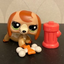 Authentic Littlest Pet Shop 2035 Brown tan dachshund dog