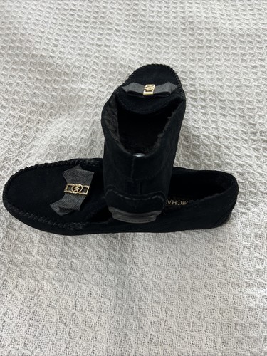 Michael Kors ERICA Slipper Fur/Suede/Canvas Slipper Loafer Moccasins Size 7.5 - Picture 10 of 13