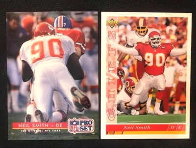 NFL - Neil Smith 1992 Pro Set & 1993 Upper Deck Football - Chiefs