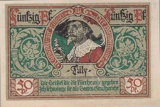 50 PFENNIG 1921 City of ROTHENBURG OB DER TAUBER Bavaria UNC GERMANY #PI082.U