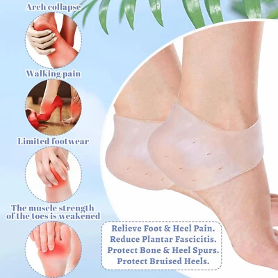 INDIGO SOUL 2X Silicone Heel Protectors Soft Gel Blister Prevention Heel Cups & Heel Socks
