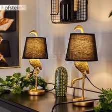 2-er Set Nacht Tisch Leuchten Lese Lampen Stoff Schlaf Wohn Zimmer Beleuchtung 