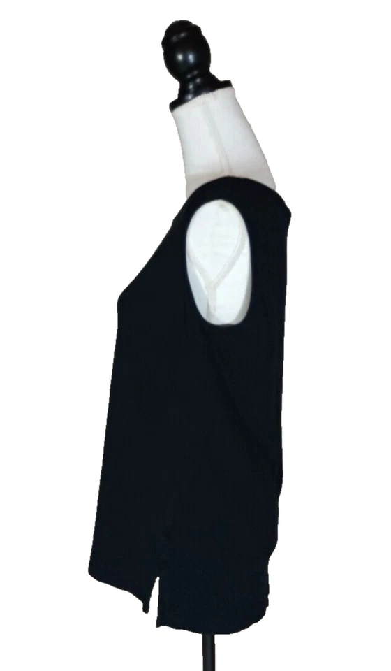 Camiseta sin mangas Karen Scott para mujer L negra sin mangas cuello redondo informal Foto 4 de 4