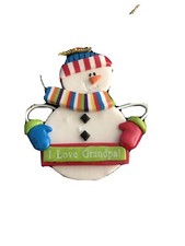 Cute And Colorful Snowman With Sign That Says  I Love Grandpa  NWT