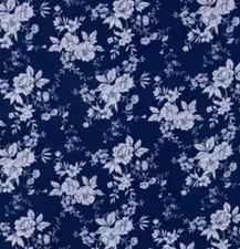 Farmhouse Valance, Country Style, Blue Floral Decor, 42"W x 14"L spread flat