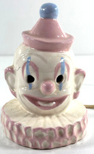 Lámpara de payaso de cerámica vintage RARA Bell Products años 50 luz nocturna Hollywood